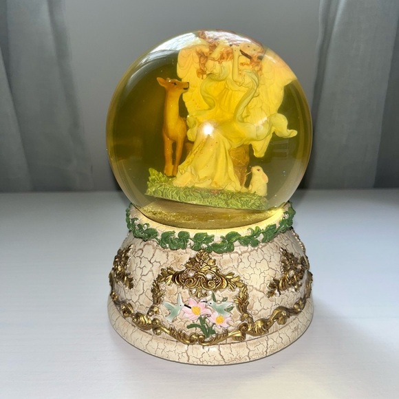 Vintage Angel Deer Rabbit Snowglobe Waltz of the Flowers Tune - Picture 10 of 11